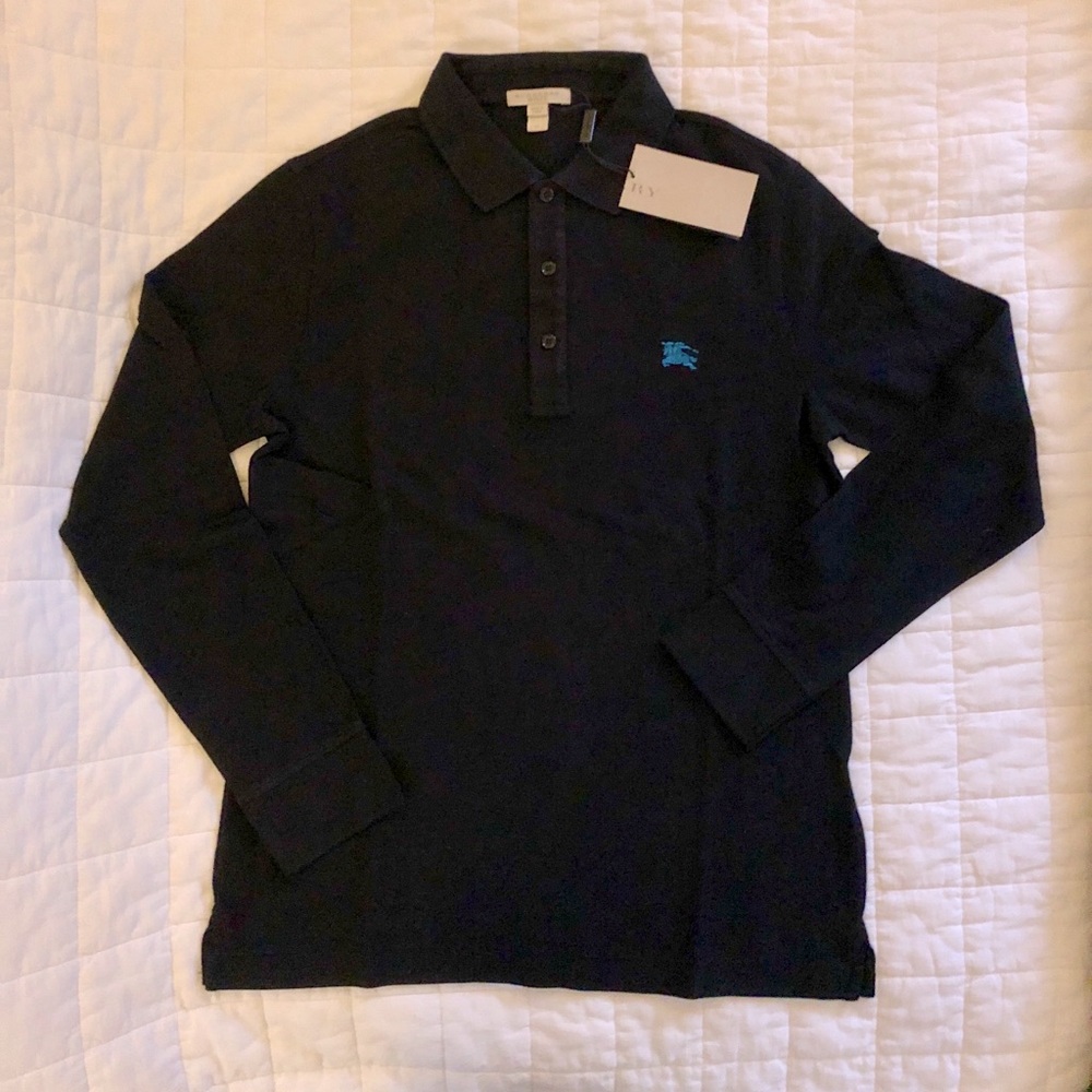 Men’s Burberry Long sleeve polo black size M